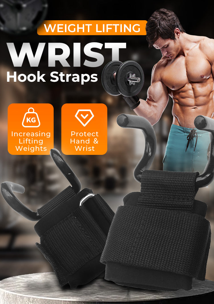 1 Pair Fitness Power Hooks Pull-Up Hard Pull Training Anti-Fall Lifting Hook Power Hook Grip Wrist Strap Pull-Up Hand Straps