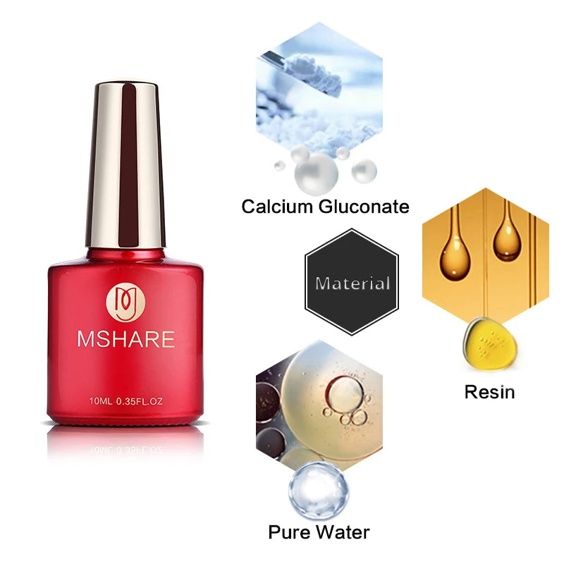 MSHARE Milky Pink Rubber Base Gel Camouflage Color Coat Soak Off Nails Gels Varnish Lacquer 10ml UV LED Gel Polish TPO Free Gel