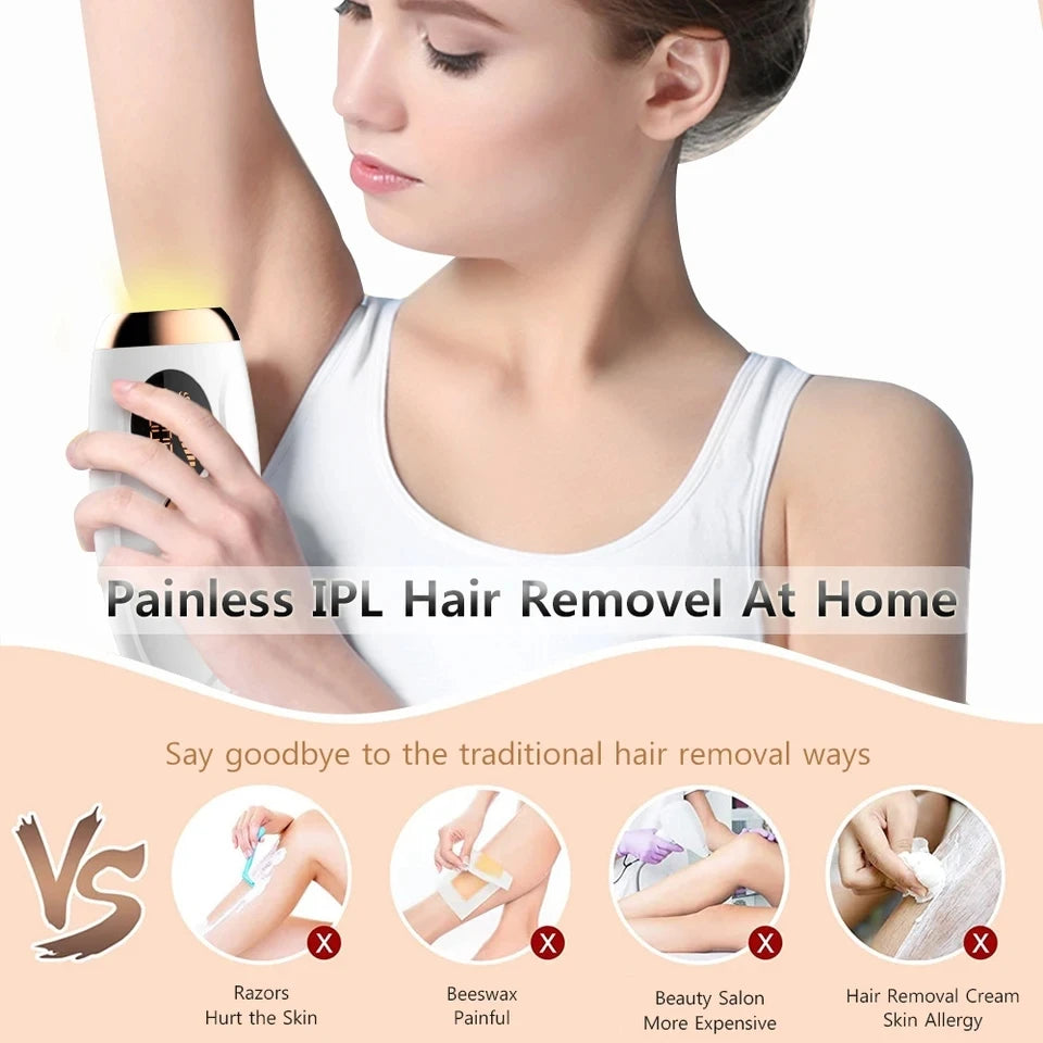 Professional IPL Laser Hair Remover 990000 Flashes for Women & Men - Painless, Permanent Hair Removal for All Body Areas