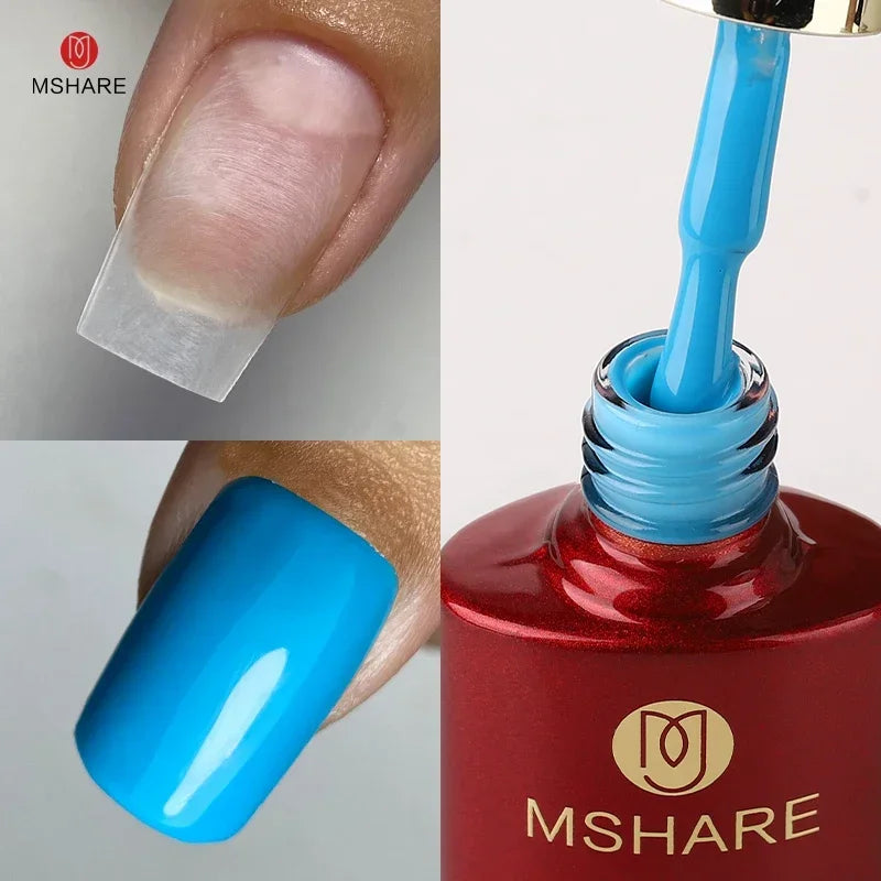 MSHARE Milky Pink Rubber Base Gel Camouflage Color Coat Soak Off Nails Gels Varnish Lacquer 10ml UV LED Gel Polish TPO Free Gel