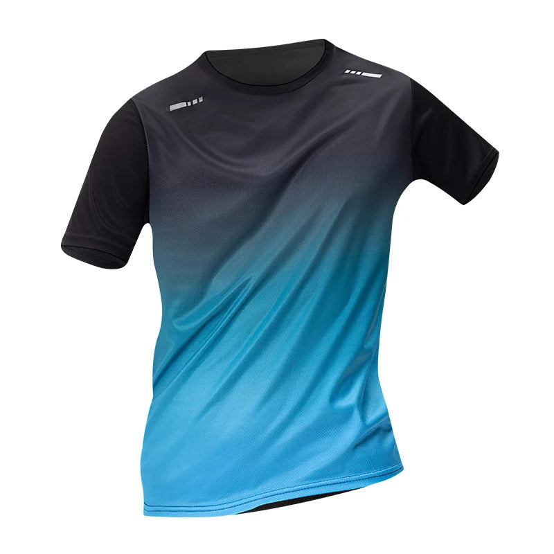 1/4/6 Pcs men's plus size gradient quick-drying short-sleeved teenagers loose sports running fitness football basketball T-shirt