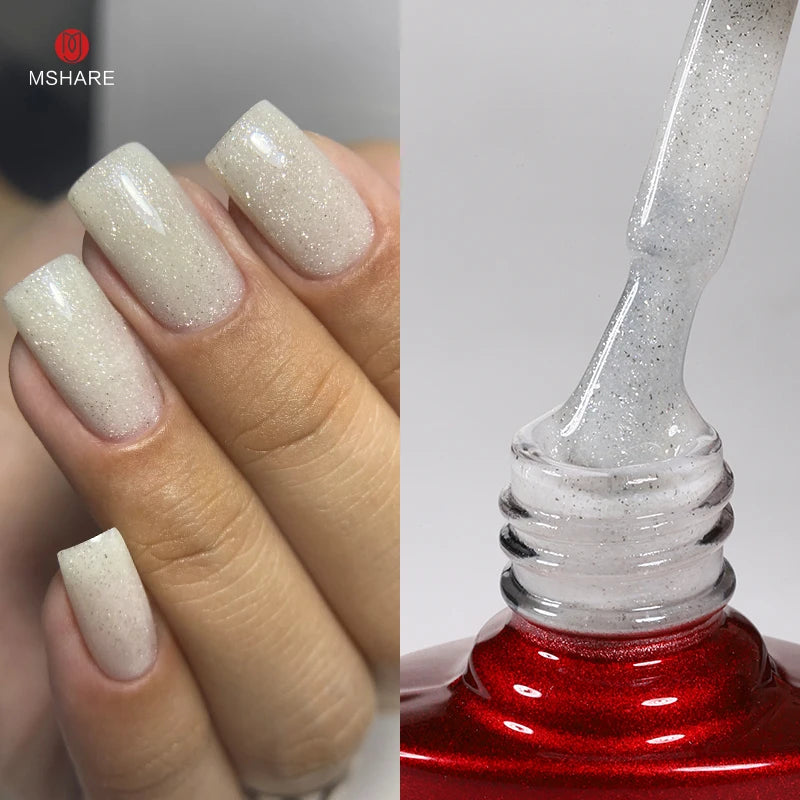 MSHARE Milky Pink Rubber Base Gel Camouflage Color Coat Soak Off Nails Gels Varnish Lacquer 10ml UV LED Gel Polish TPO Free Gel