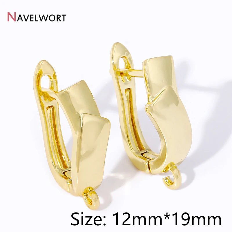 18K Gold Plated Brass Shvenzy Earwire Fasteners,Earring Hooks,Earring Fixtures For Jewelry Making,Earring Making Accessories