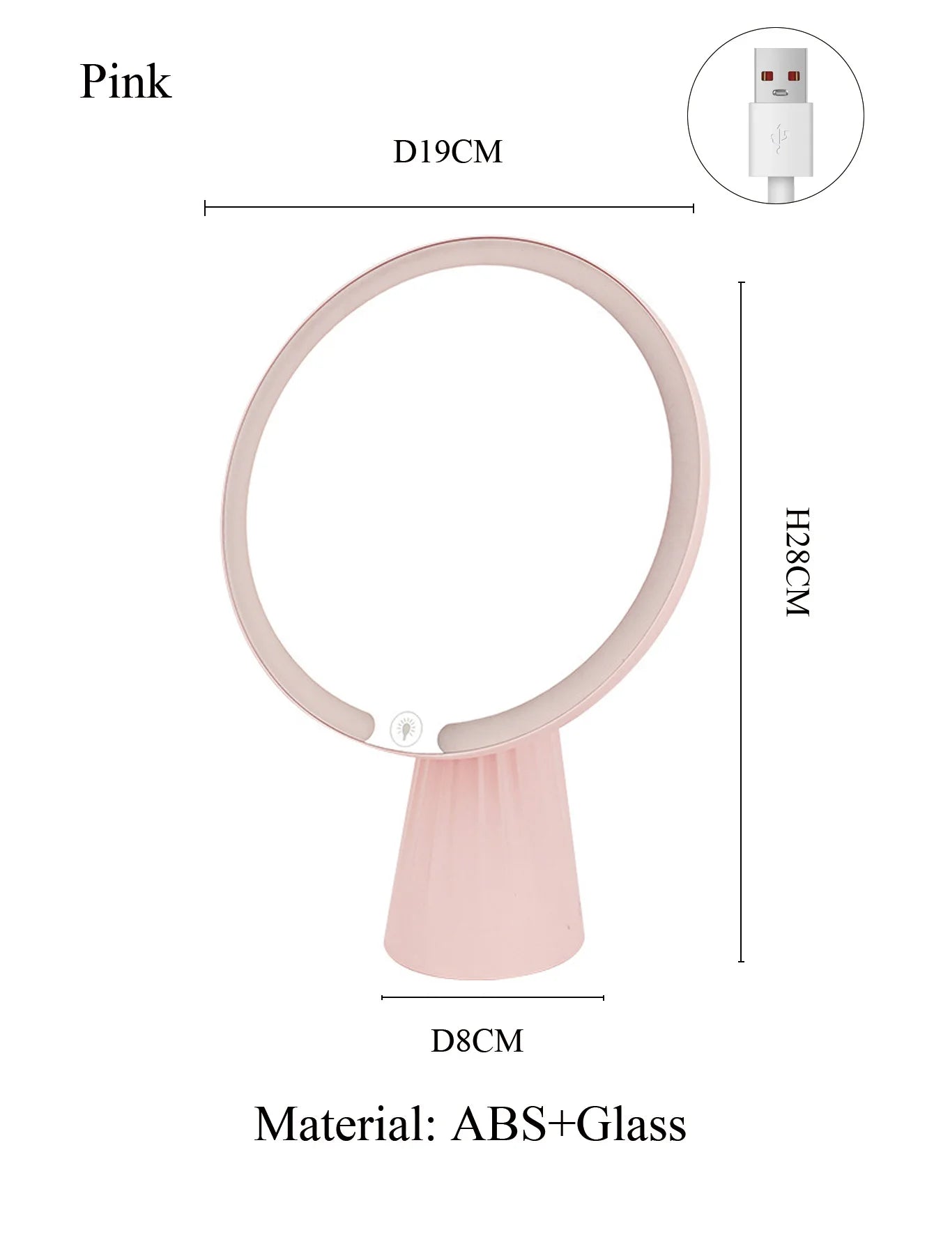 Foldable USB Rechargeable 3 colors Touch Screen Smart Mirror,Portable Tabletop Cosmetic Beauty Light,LED Travel Makeup Mirror