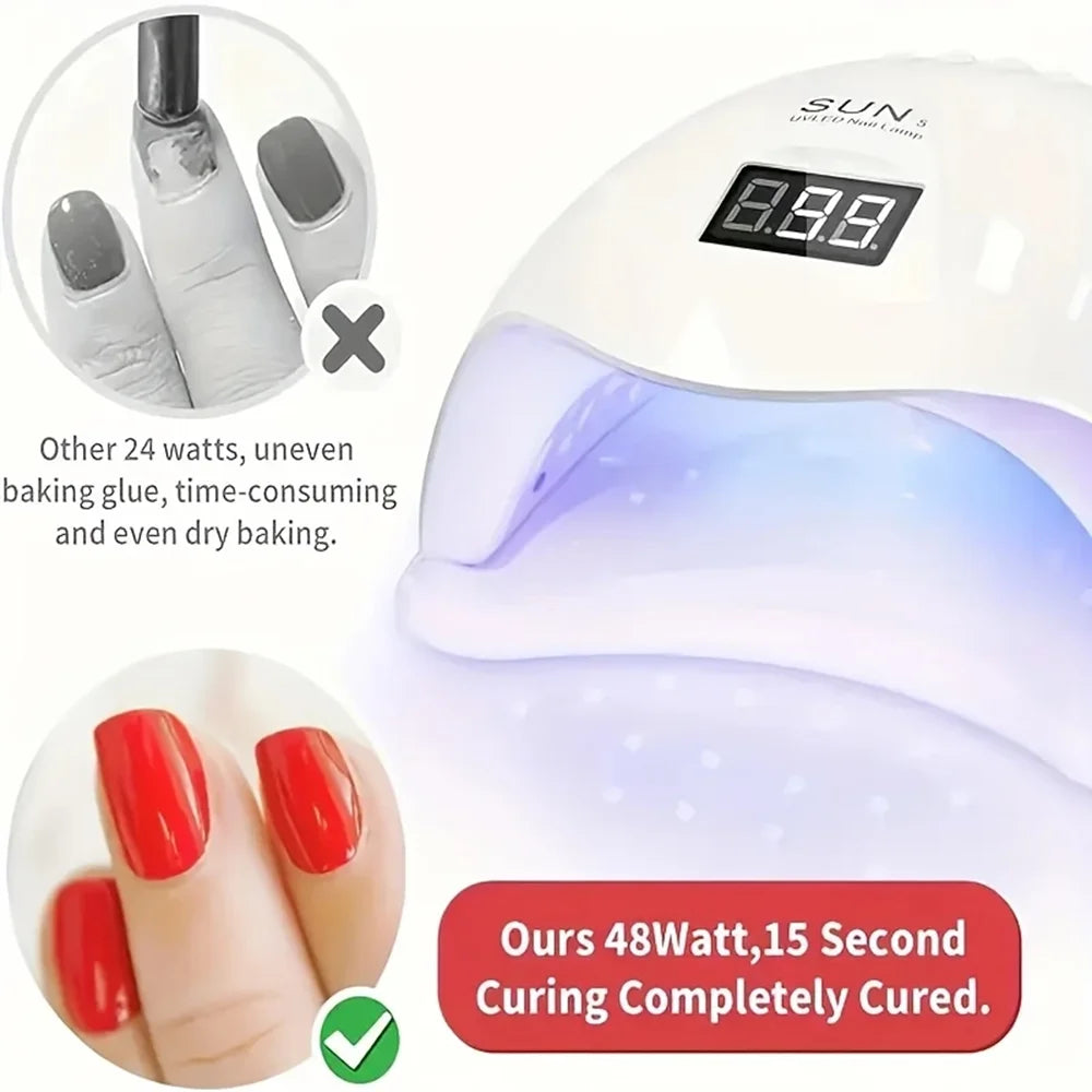 LINMANDA SUN5 Nail UV LED Lamp Nails Dryer Gel Nail Polish With 4 Timers Automatic Sensor LCD Display Professional Nail Lamp