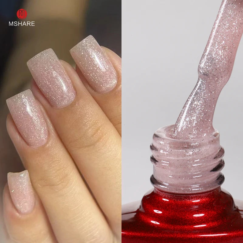 MSHARE Milky Pink Rubber Base Gel Camouflage Color Coat Soak Off Nails Gels Varnish Lacquer 10ml UV LED Gel Polish TPO Free Gel