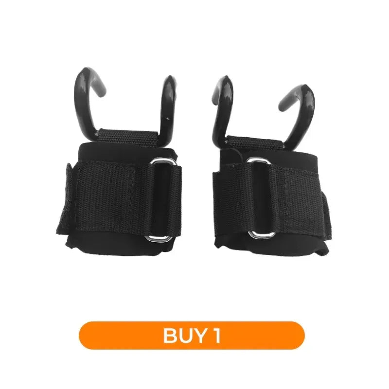1 Pair Fitness Power Hooks Pull-Up Hard Pull Training Anti-Fall Lifting Hook Power Hook Grip Wrist Strap Pull-Up Hand Straps