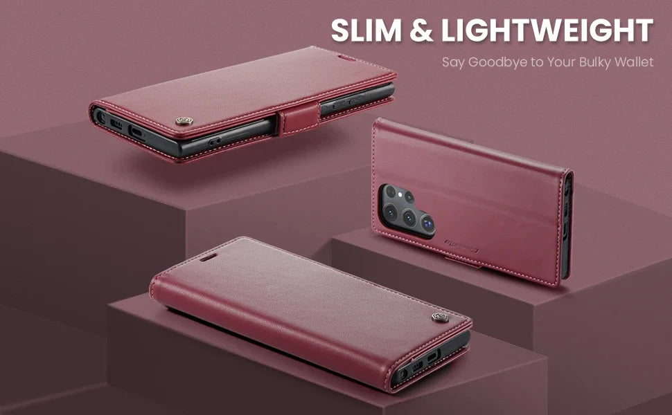 Magnetic Charging Flip Wallet Cards Leather Case for Samsung Galaxy A06 A16 A55 A35 25 15 05S S25 S24 S23 22 Ultra Plus FE Cover