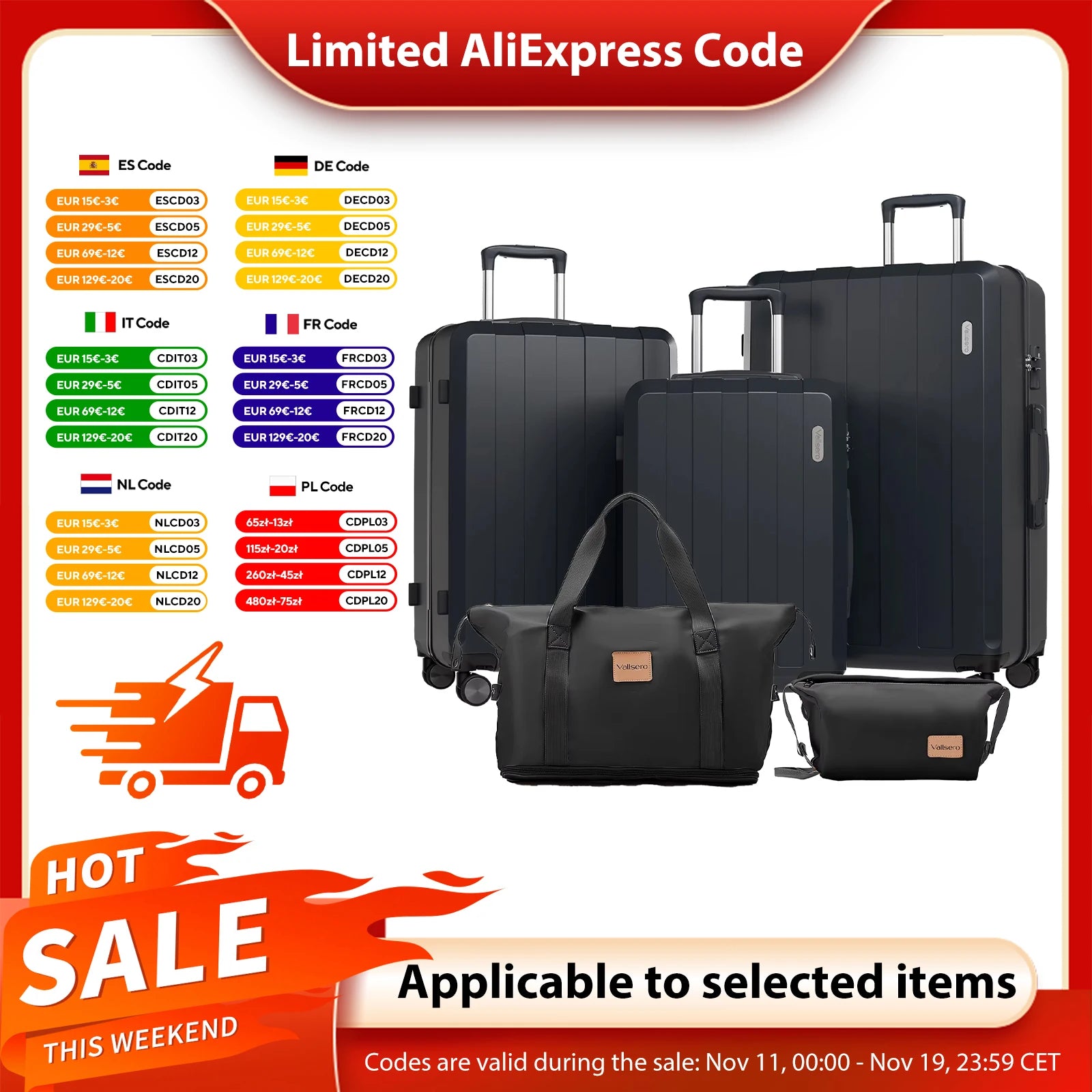 Conjunto profissional de bagagens