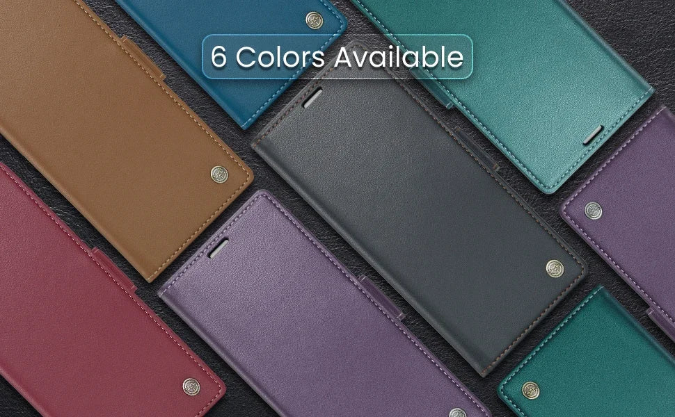 Magnetic Charging Flip Wallet Cards Leather Case for Samsung Galaxy A06 A16 A55 A35 25 15 05S S25 S24 S23 22 Ultra Plus FE Cover
