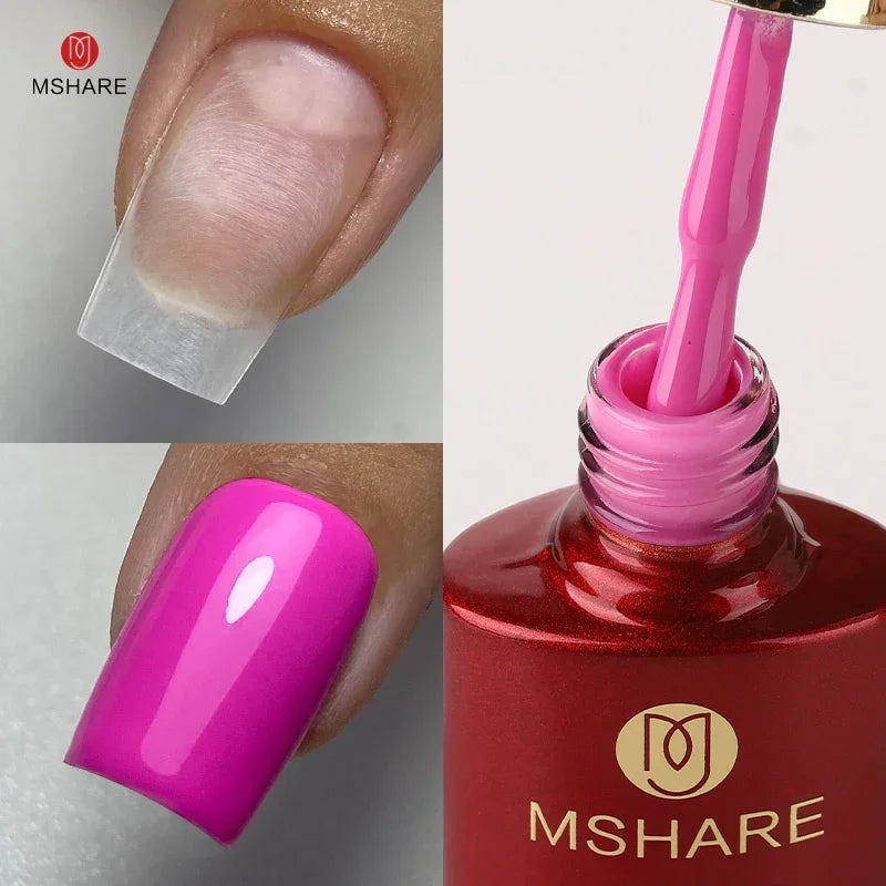MSHARE Milky Pink Rubber Base Gel Camouflage Color Coat Soak Off Nails Gels Varnish Lacquer 10ml UV LED Gel Polish TPO Free Gel