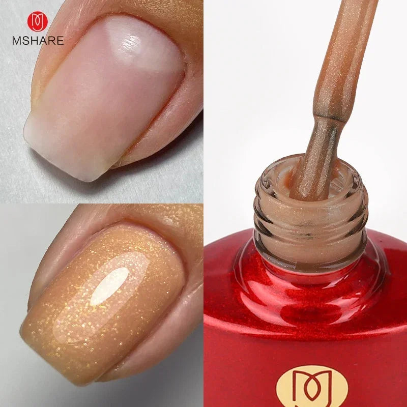 MSHARE Milky Pink Rubber Base Gel Camouflage Color Coat Soak Off Nails Gels Varnish Lacquer 10ml UV LED Gel Polish TPO Free Gel