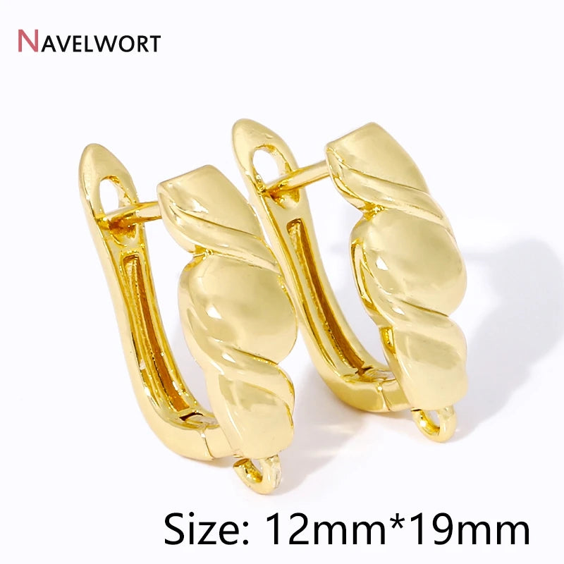 18K Gold Plated Brass Shvenzy Earwire Fasteners,Earring Hooks,Earring Fixtures For Jewelry Making,Earring Making Accessories
