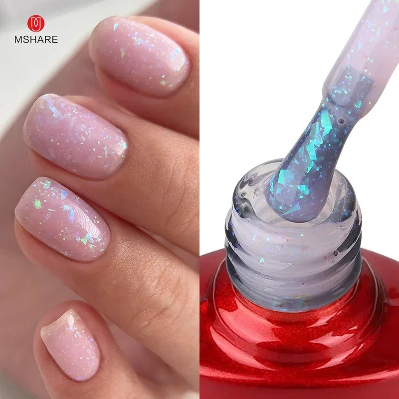 MSHARE Milky Pink Rubber Base Gel Camouflage Color Coat Soak Off Nails Gels Varnish Lacquer 10ml UV LED Gel Polish TPO Free Gel