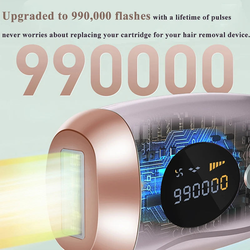 Professional IPL Laser Hair Remover 990000 Flashes for Women & Men - Painless, Permanent Hair Removal for All Body Areas