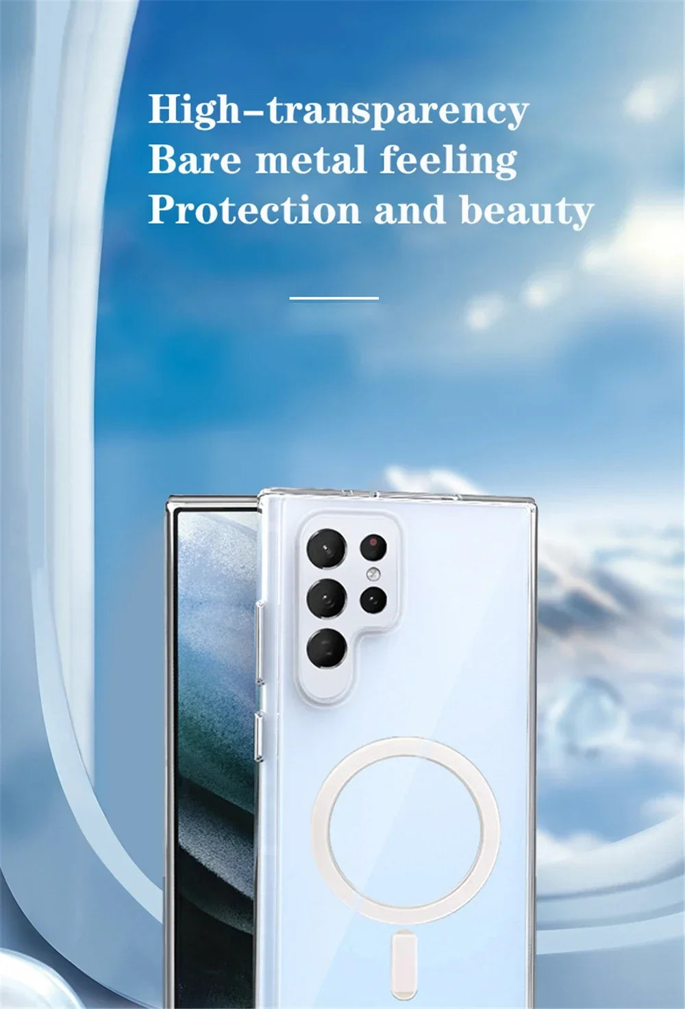 Magnetic Original Transparent Phone Case For Samsung Galaxy S25 S24 S23 S22 S21 Plus Ultra FE Edge Magsafe Clear Cover