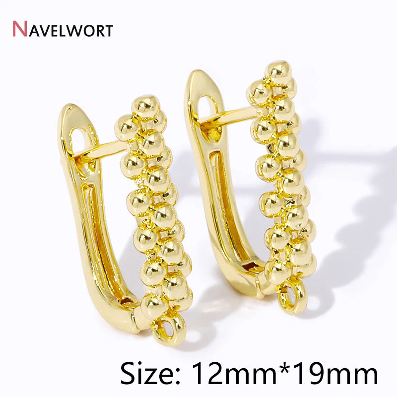 18K Gold Plated Brass Shvenzy Earwire Fasteners,Earring Hooks,Earring Fixtures For Jewelry Making,Earring Making Accessories