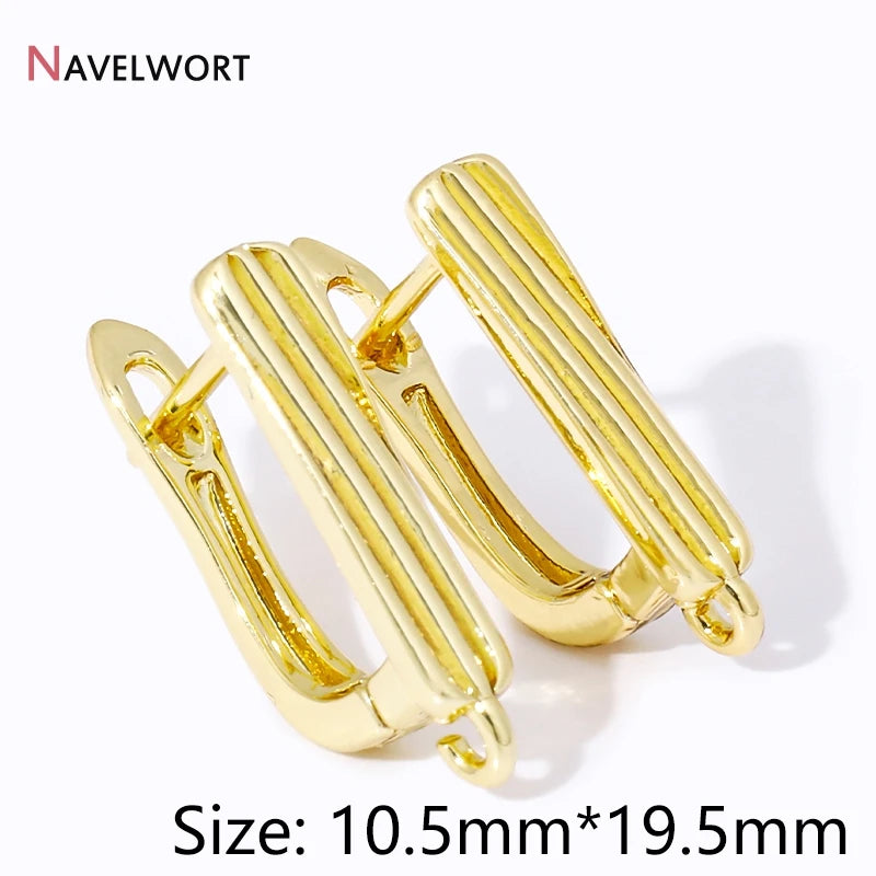 18K Gold Plated Brass Shvenzy Earwire Fasteners,Earring Hooks,Earring Fixtures For Jewelry Making,Earring Making Accessories