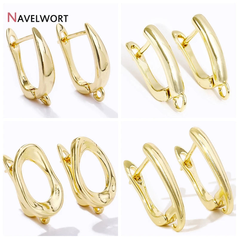 18K Gold Plated Brass Shvenzy Earwire Fasteners,Earring Hooks,Earring Fixtures For Jewelry Making,Earring Making Accessories
