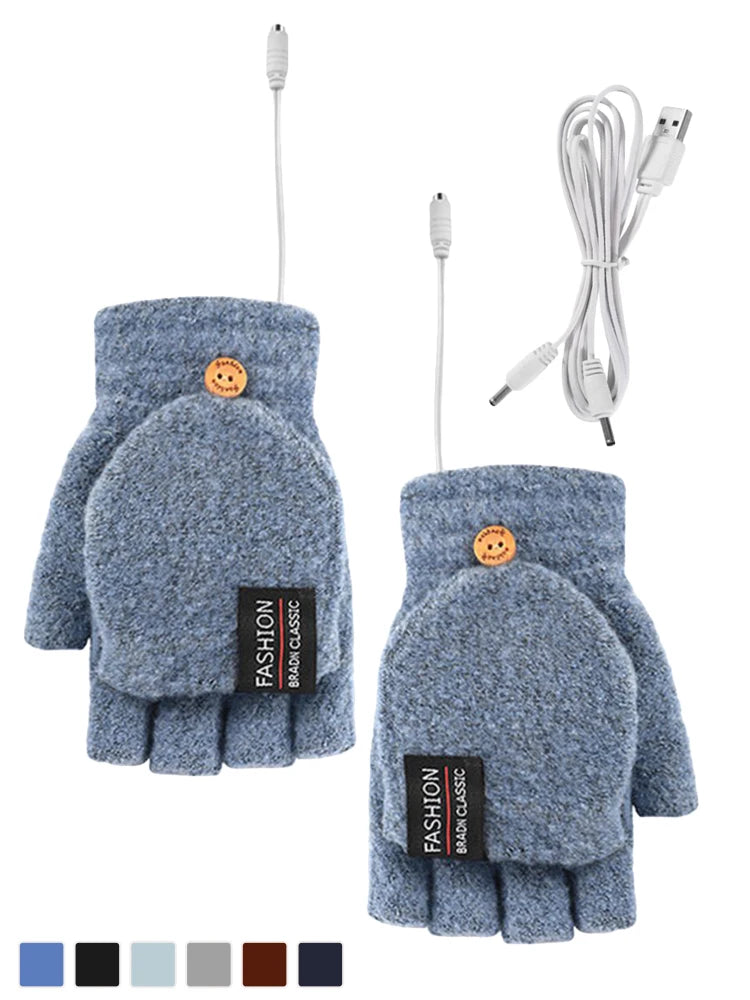 Electric heating gloves hand warmer gloves heater rechargeable USB reusable laptop suitable for sports skiing winter warm gloves