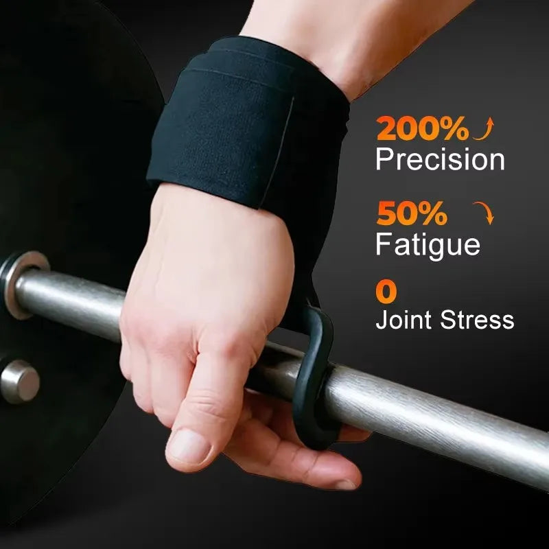 1 Pair Fitness Power Hooks Pull-Up Hard Pull Training Anti-Fall Lifting Hook Power Hook Grip Wrist Strap Pull-Up Hand Straps