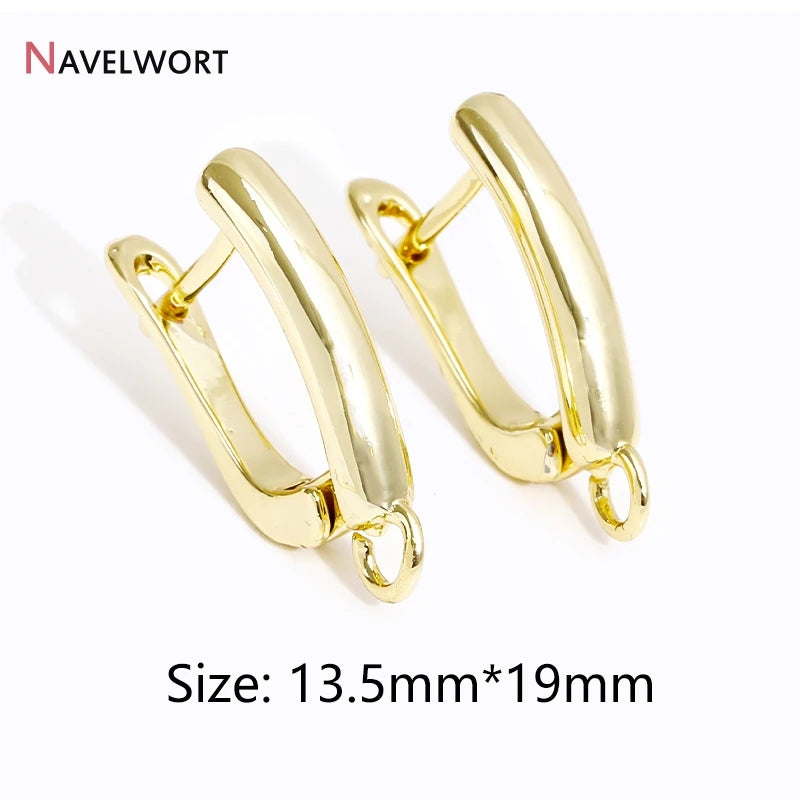 18K Gold Plated Brass Shvenzy Earwire Fasteners,Earring Hooks,Earring Fixtures For Jewelry Making,Earring Making Accessories