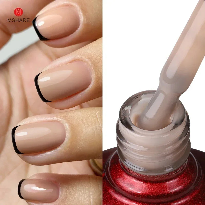 MSHARE Milky Pink Rubber Base Gel Camouflage Color Coat Soak Off Nails Gels Varnish Lacquer 10ml UV LED Gel Polish TPO Free Gel