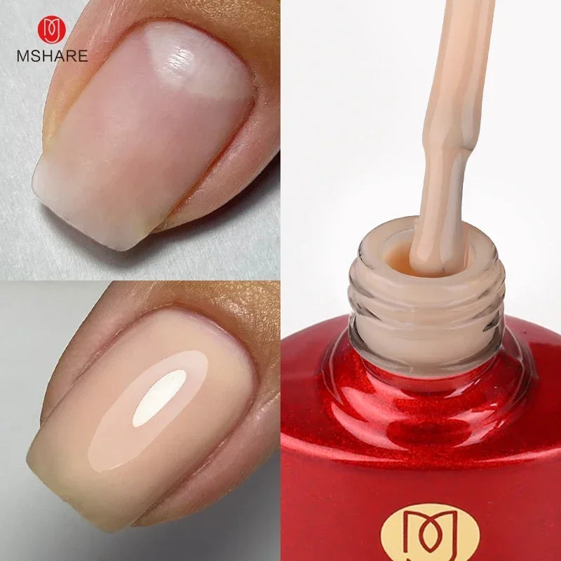MSHARE Milky Pink Rubber Base Gel Camouflage Color Coat Soak Off Nails Gels Varnish Lacquer 10ml UV LED Gel Polish TPO Free Gel