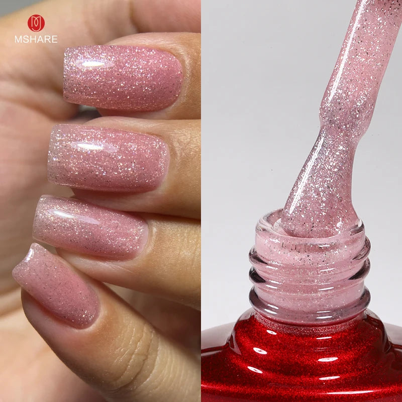 MSHARE Milky Pink Rubber Base Gel Camouflage Color Coat Soak Off Nails Gels Varnish Lacquer 10ml UV LED Gel Polish TPO Free Gel