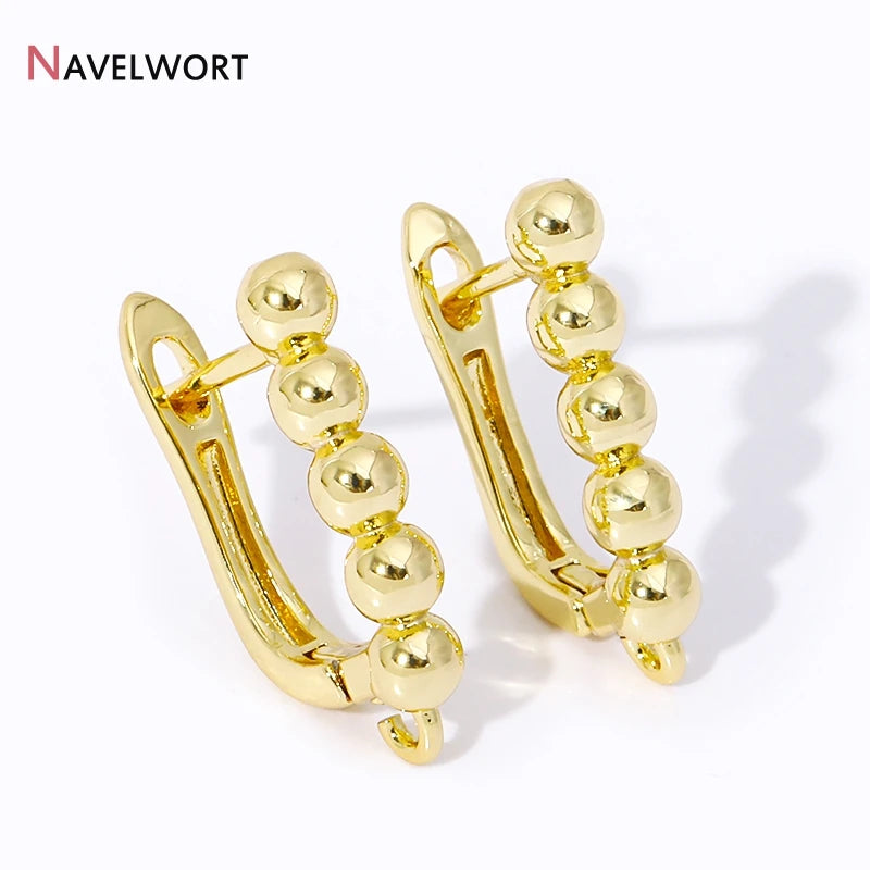 18K Gold Plated Brass Shvenzy Earwire Fasteners,Earring Hooks,Earring Fixtures For Jewelry Making,Earring Making Accessories