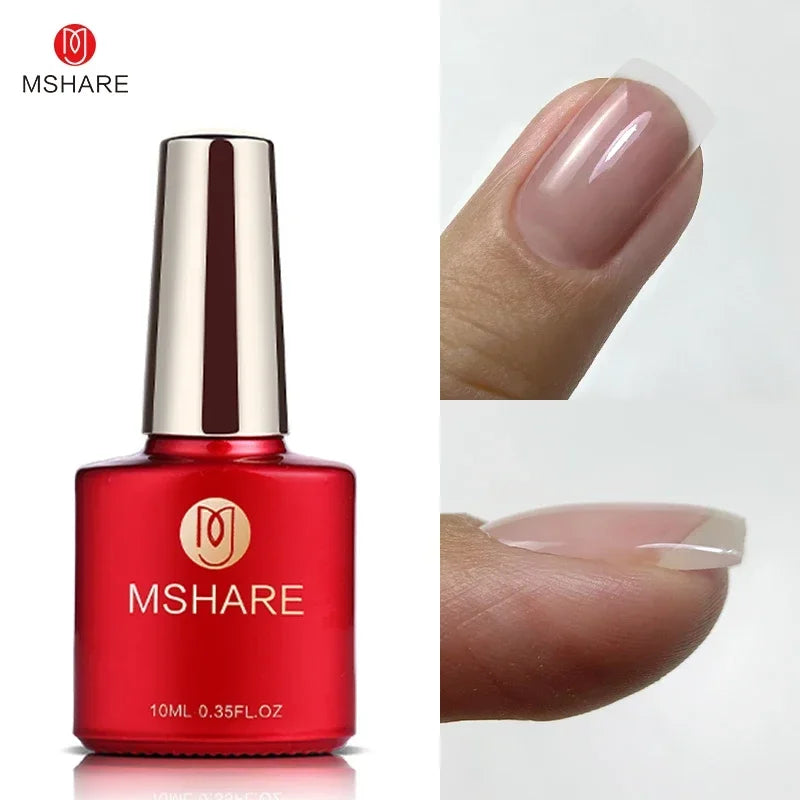 MSHARE Milky Pink Rubber Base Gel Camouflage Color Coat Soak Off Nails Gels Varnish Lacquer 10ml UV LED Gel Polish TPO Free Gel