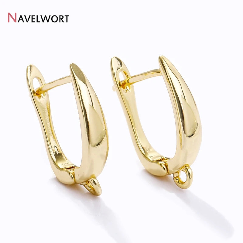 18K Gold Plated Brass Shvenzy Earwire Fasteners,Earring Hooks,Earring Fixtures For Jewelry Making,Earring Making Accessories