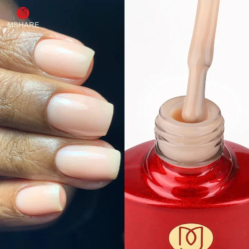 MSHARE Milky Pink Rubber Base Gel Camouflage Color Coat Soak Off Nails Gels Varnish Lacquer 10ml UV LED Gel Polish TPO Free Gel