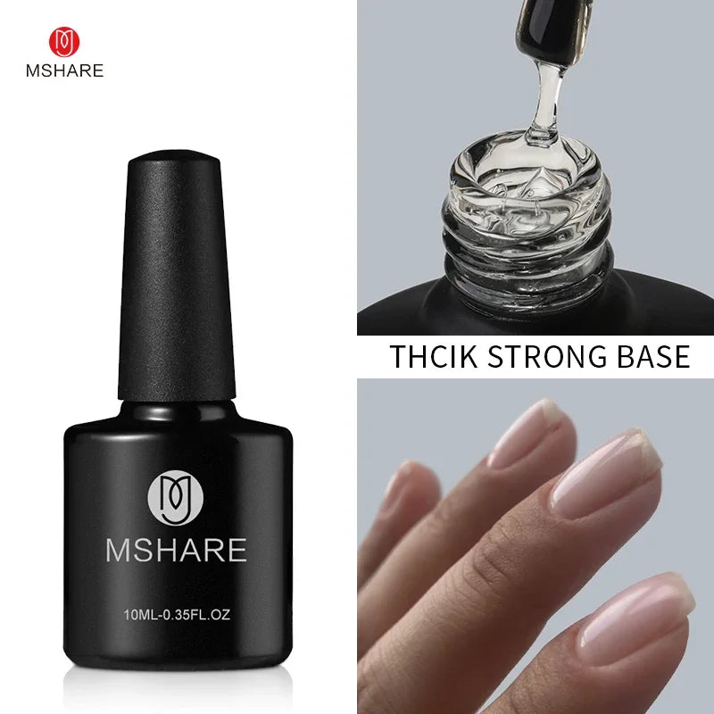 MSHARE Milky Pink Rubber Base Gel Camouflage Color Coat Soak Off Nails Gels Varnish Lacquer 10ml UV LED Gel Polish TPO Free Gel