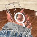 Magnetic Original Transparent Phone Case For Samsung Galaxy S25 S24 S23 S22 S21 Plus Ultra FE Edge Magsafe Clear Cover