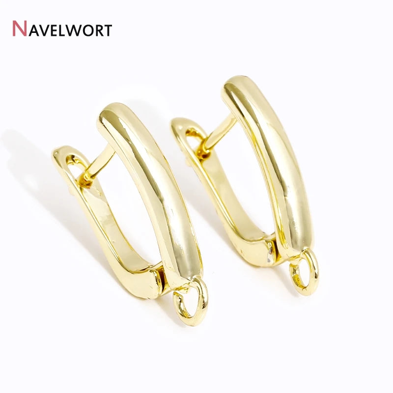 18K Gold Plated Brass Shvenzy Earwire Fasteners,Earring Hooks,Earring Fixtures For Jewelry Making,Earring Making Accessories