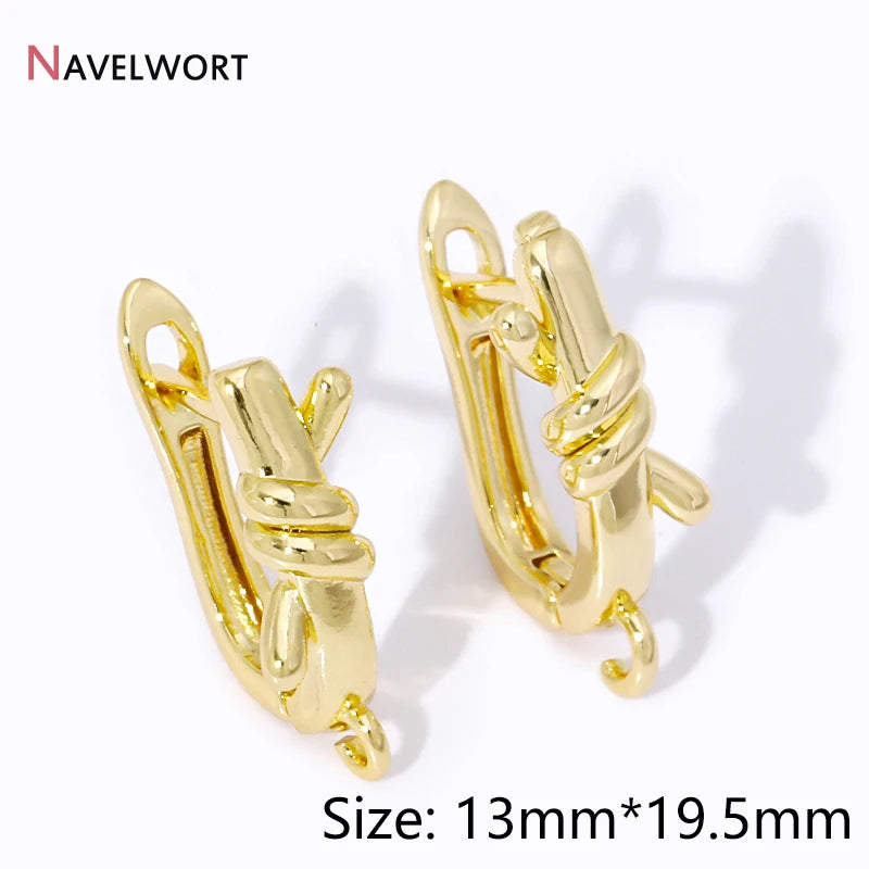 18K Gold Plated Brass Shvenzy Earwire Fasteners,Earring Hooks,Earring Fixtures For Jewelry Making,Earring Making Accessories