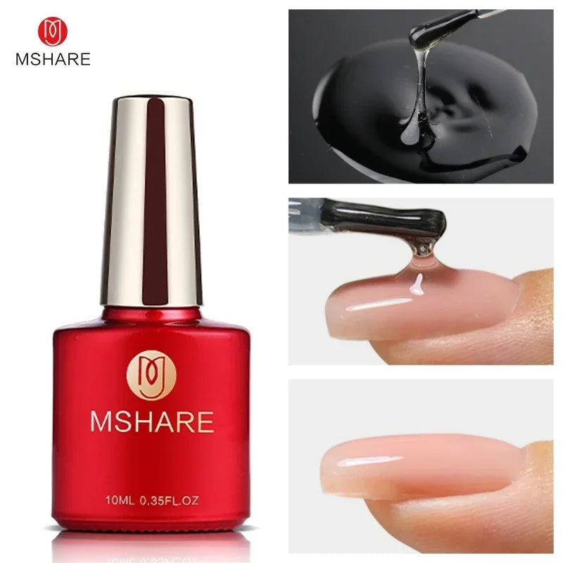 MSHARE Milky Pink Rubber Base Gel Camouflage Color Coat Soak Off Nails Gels Varnish Lacquer 10ml UV LED Gel Polish TPO Free Gel