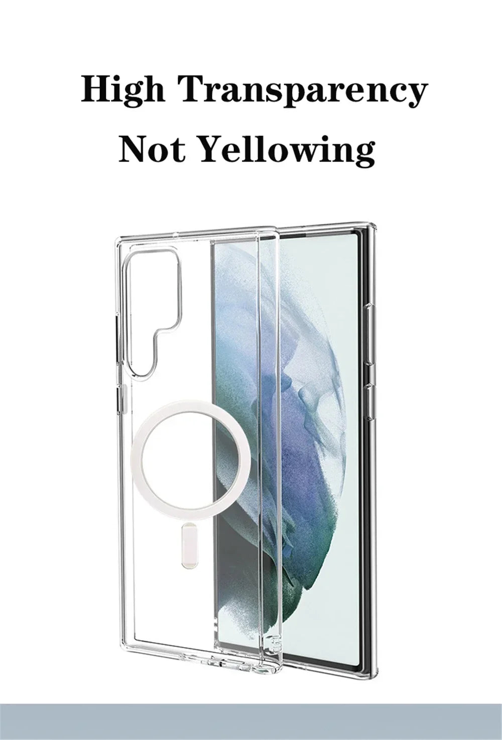 Magnetic Original Transparent Phone Case For Samsung Galaxy S25 S24 S23 S22 S21 Plus Ultra FE Edge Magsafe Clear Cover