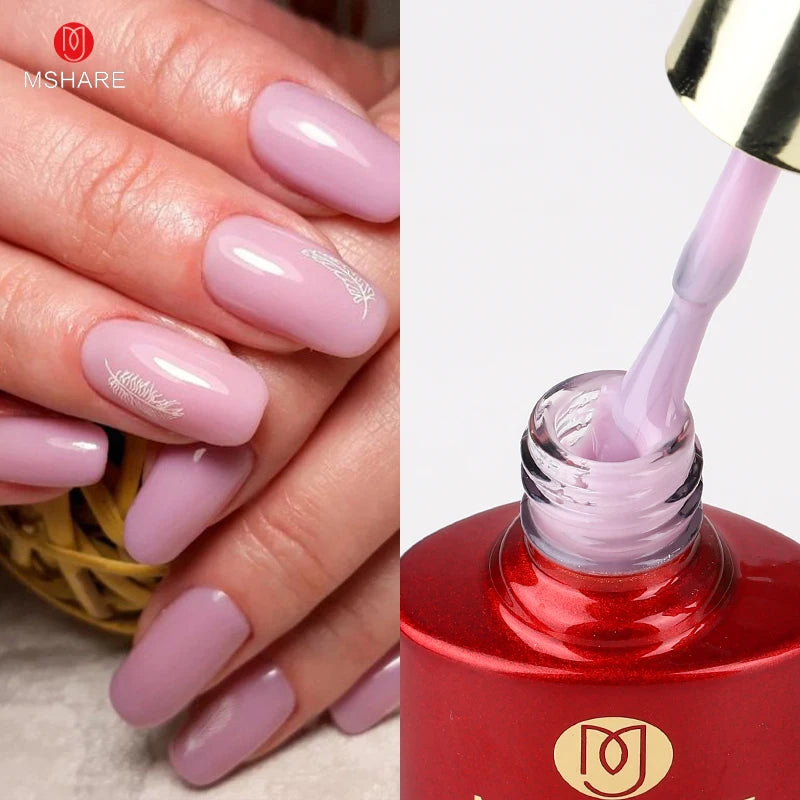 MSHARE Milky Pink Rubber Base Gel Camouflage Color Coat Soak Off Nails Gels Varnish Lacquer 10ml UV LED Gel Polish TPO Free Gel