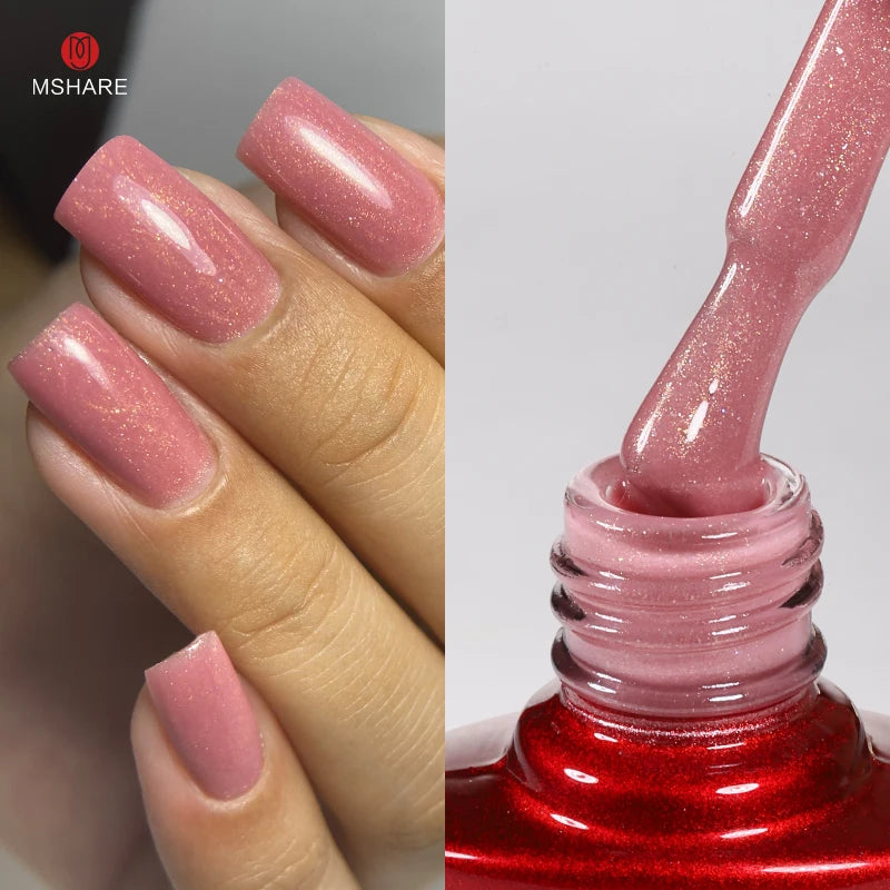 MSHARE Milky Pink Rubber Base Gel Camouflage Color Coat Soak Off Nails Gels Varnish Lacquer 10ml UV LED Gel Polish TPO Free Gel