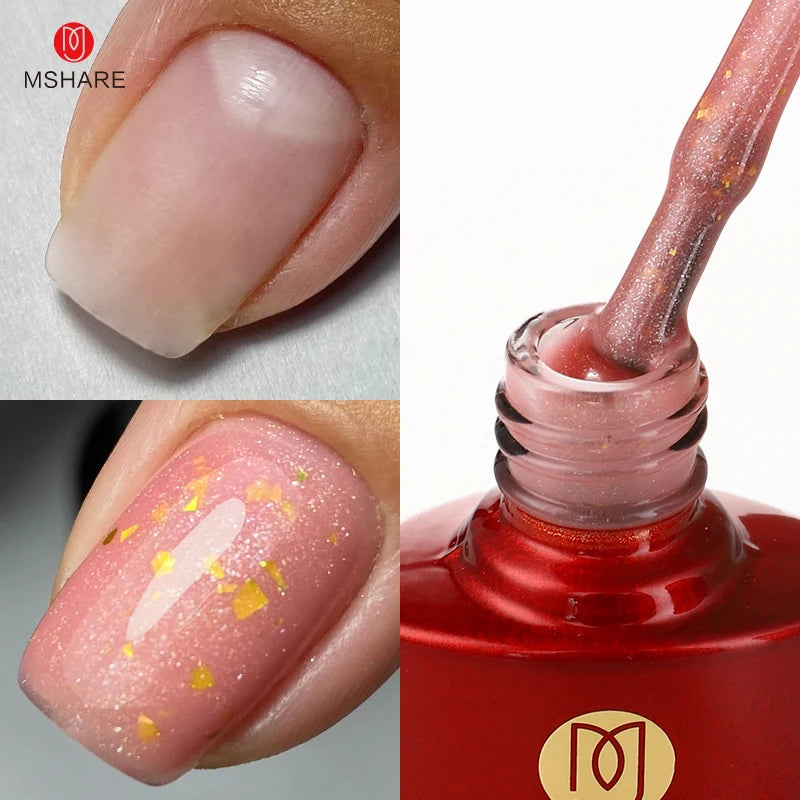 MSHARE Milky Pink Rubber Base Gel Camouflage Color Coat Soak Off Nails Gels Varnish Lacquer 10ml UV LED Gel Polish TPO Free Gel