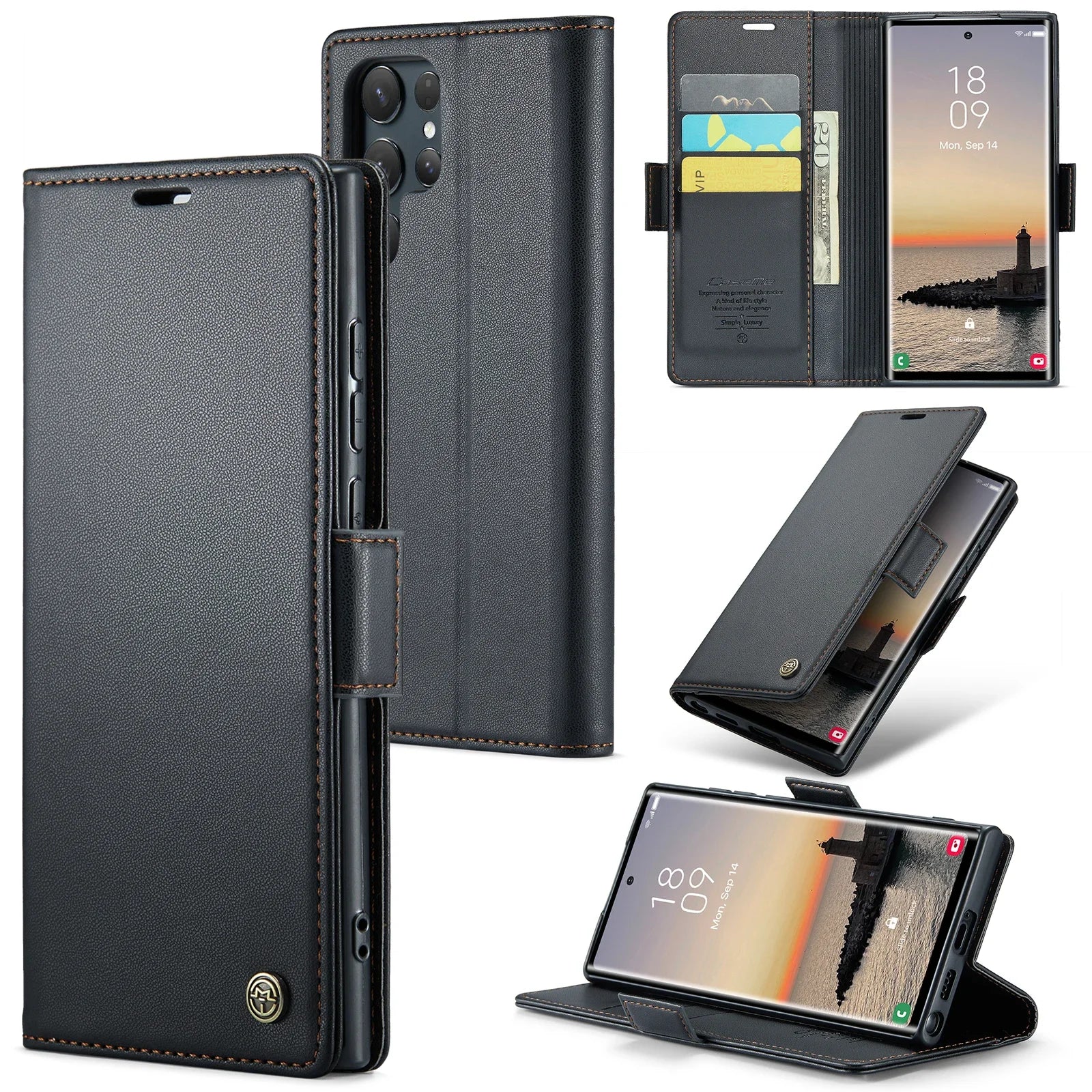 Magnetic Charging Flip Wallet Cards Leather Case for Samsung Galaxy A06 A16 A55 A35 25 15 05S S25 S24 S23 22 Ultra Plus FE Cover