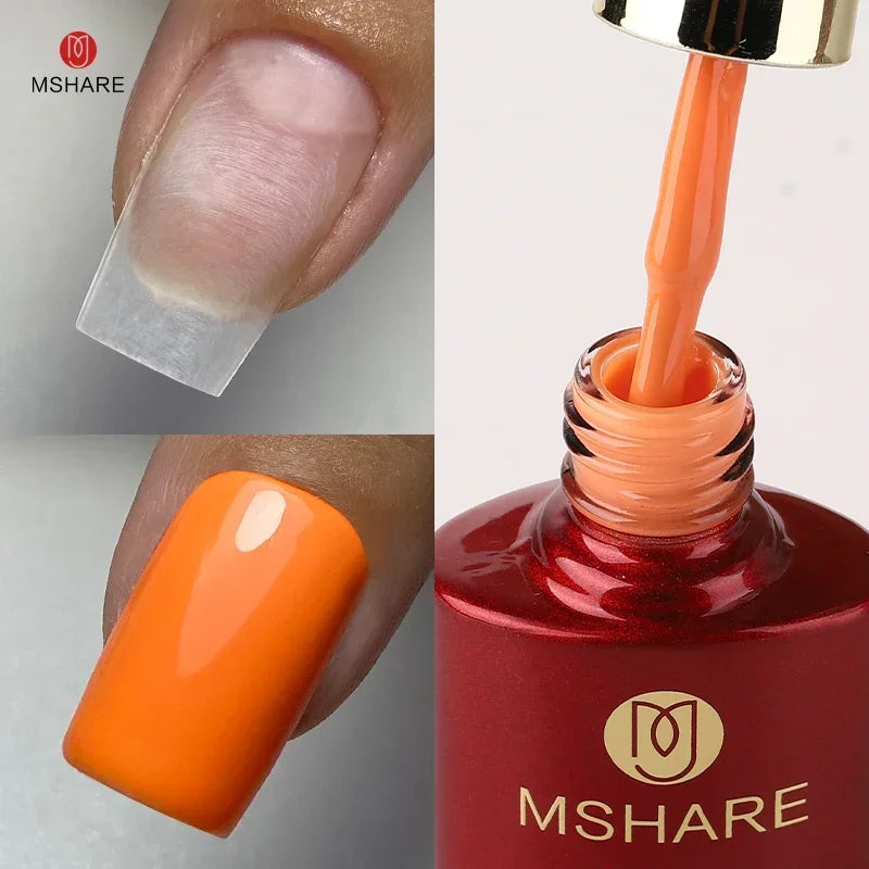 MSHARE Milky Pink Rubber Base Gel Camouflage Color Coat Soak Off Nails Gels Varnish Lacquer 10ml UV LED Gel Polish TPO Free Gel