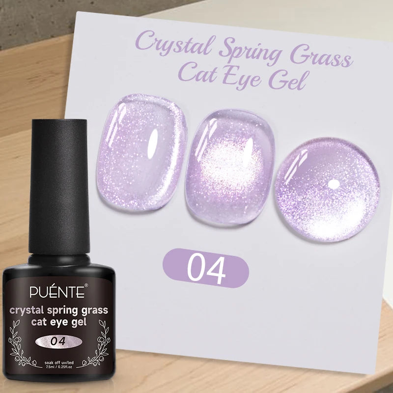 PUENTE 7.5ML Wine Red Cat Magnetic Gel Nail Polish Super Shiny Ruby Red Cat Eye Gel Soak Off UV Semi-Permanent Nail Art Varnish