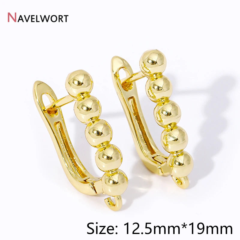 18K Gold Plated Brass Shvenzy Earwire Fasteners,Earring Hooks,Earring Fixtures For Jewelry Making,Earring Making Accessories