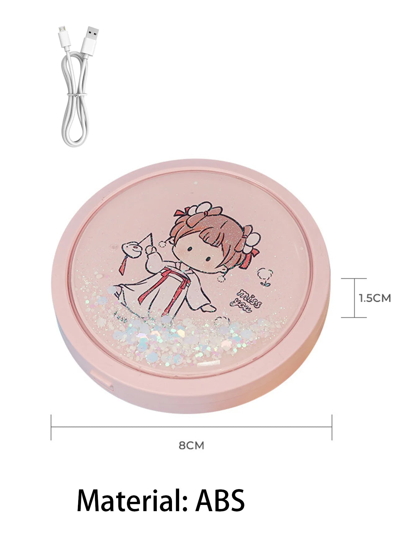 Foldable USB Rechargeable 3 colors Touch Screen Smart Mirror,Portable Tabletop Cosmetic Beauty Light,LED Travel Makeup Mirror