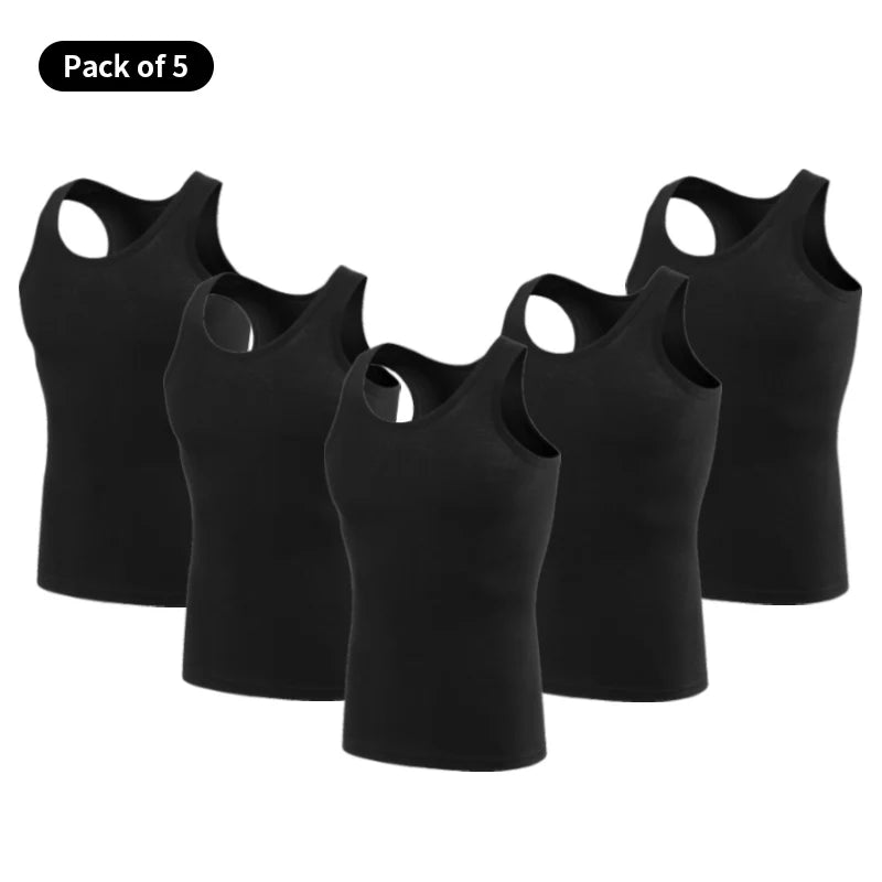 5/3/1 Pack Men To Multi-size Solid Color Tight Vests For Teenagers Comfortable Cotton Sleeveless T-shirts Sports Running Tops