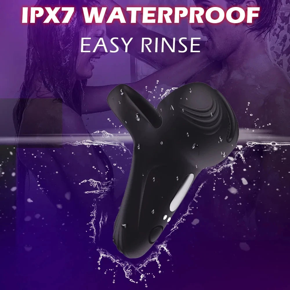 Vibrating Cock Penis Ring Testicle Massager Perineum Scrotum Stimulator Prostate Vibrator Delay EjaculationSex Toys for Men