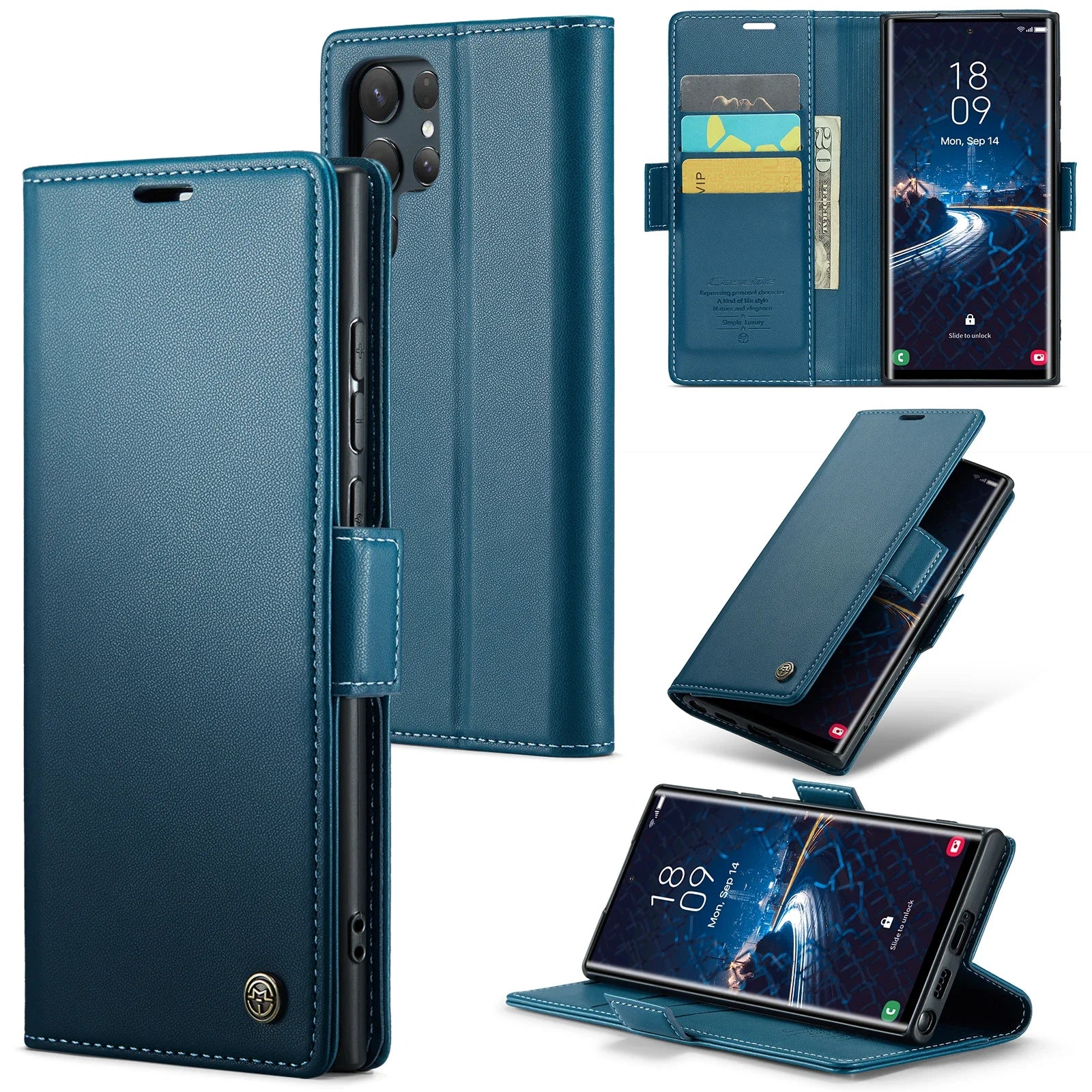 Magnetic Charging Flip Wallet Cards Leather Case for Samsung Galaxy A06 A16 A55 A35 25 15 05S S25 S24 S23 22 Ultra Plus FE Cover